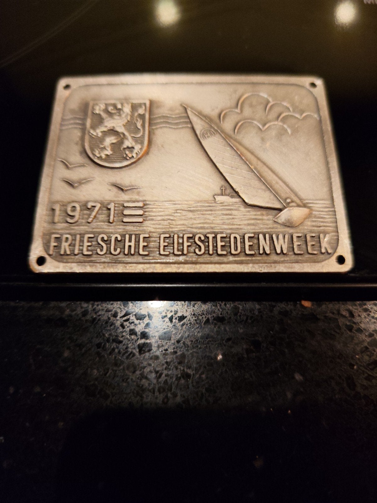 Friese Elfstedenweek 1971 Plaquette, Ophalen of Verzenden, Gebruikt