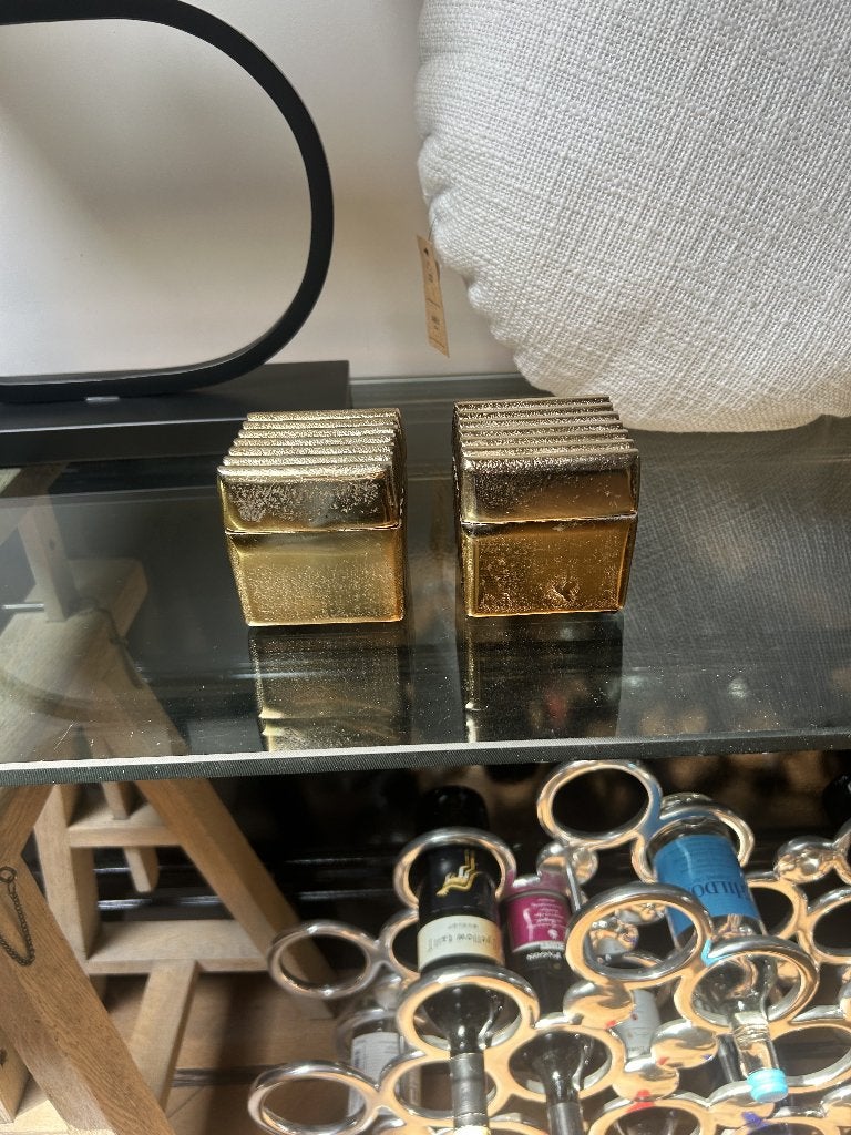 Colmore Gouden Opbergkistjes met Ribbels (2 stuks), Minder dan 50 cm, Colmore, Nieuw, Minder dan 50 cm