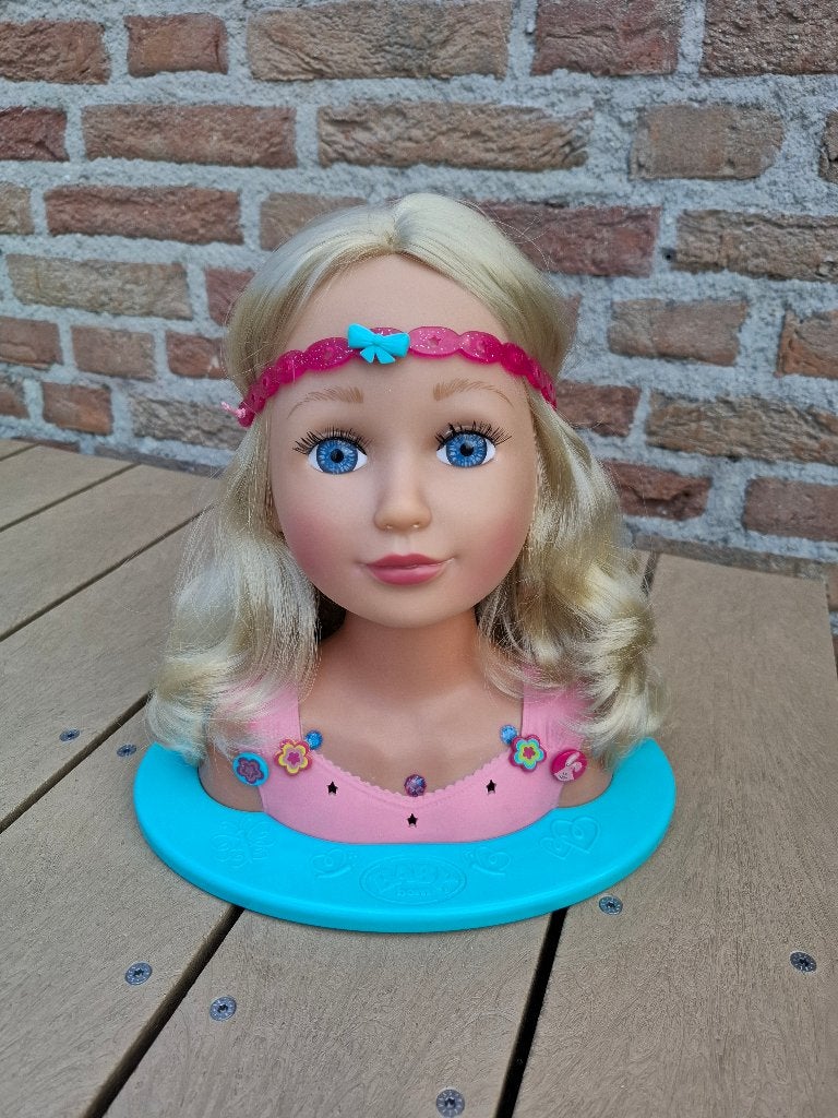 Baby Born opmaakhoofd/kappop, Kinderen en Baby's, Speelgoed | Poppen, Ophalen of Verzenden, Zo goed als nieuw, Babypop