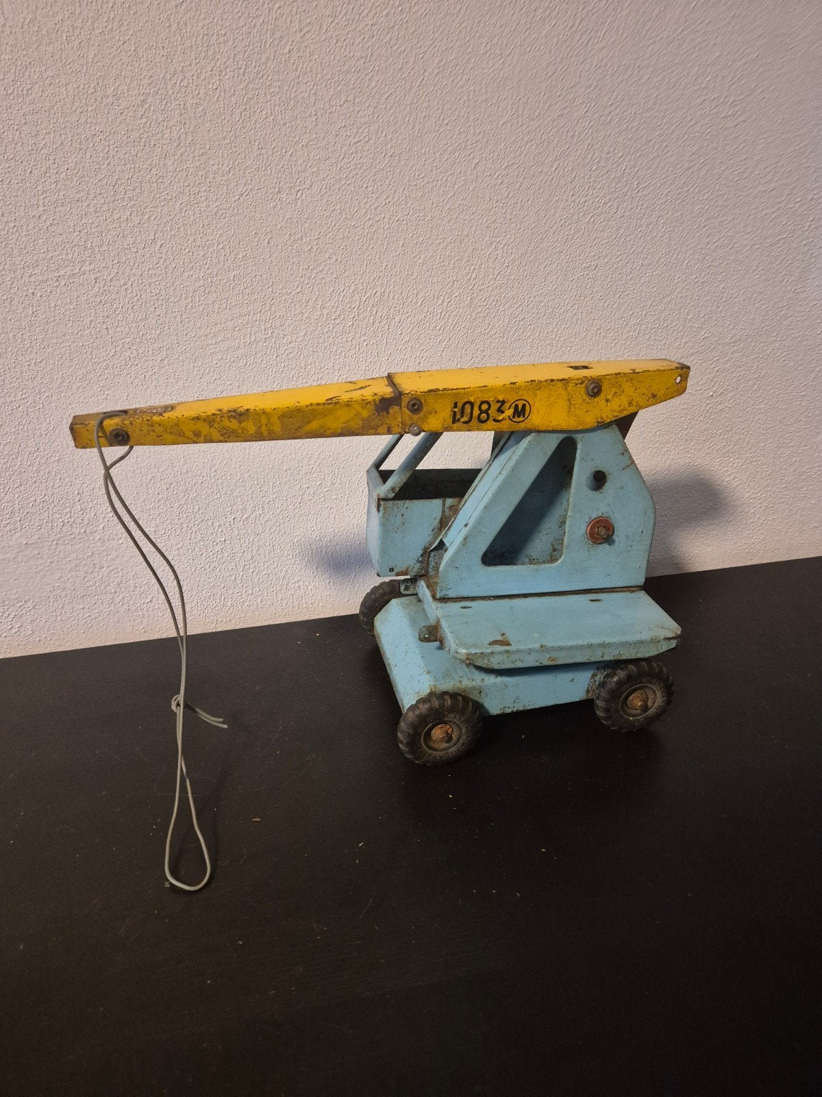 Vintage Triang Kraanwagen108SM - Blauw/Geel Metaal Speelgoed, Ophalen of Verzenden, Gebruikt
