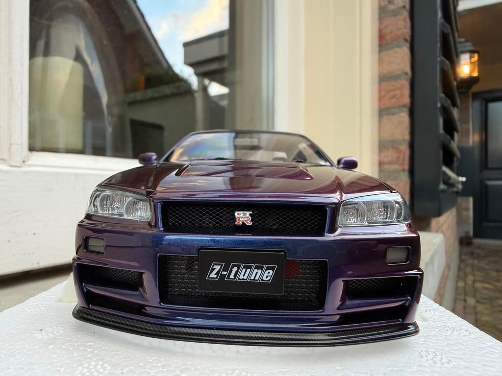 1:18 Nissan Skyline R34 GT-R Nismo Z-Tune paars Autoart, Hobby en Vrije tijd, Modelauto's | 1:18, Auto, Autoart, Nieuw, Ophalen of Verzenden