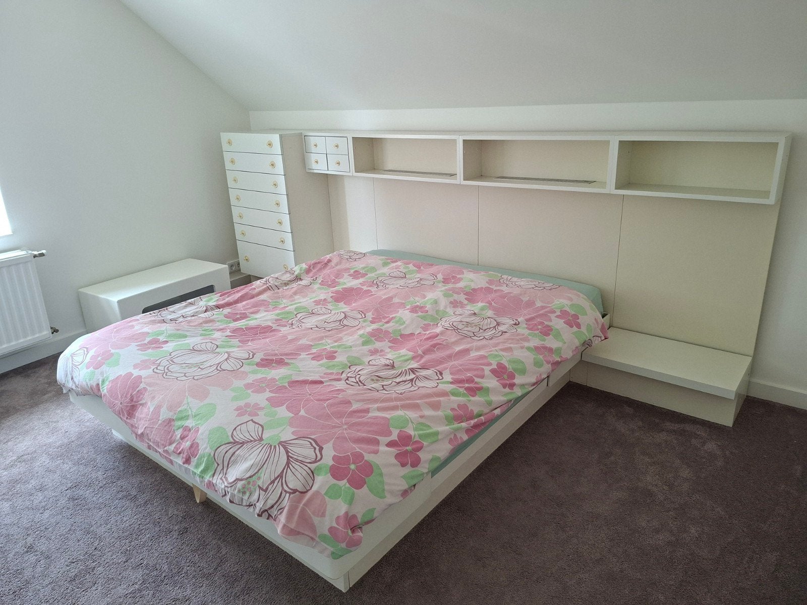 Interlübke 160x200cm bed met ombouw en opbergruimte, Huis en Inrichting, Slaapkamer | Bedden, Ophalen, Tweepersoons, 200 cm, 160 cm