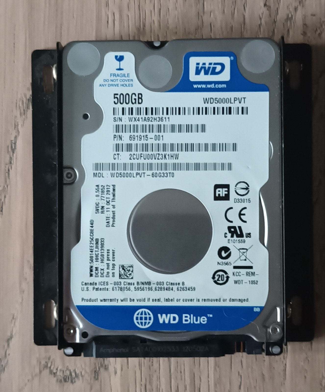 WD Blue 500GB HDD 2.5 inch SATA harde schijf, Computers en Software, Harde schijven, Intern, Ophalen of Verzenden, Laptop, 500GB