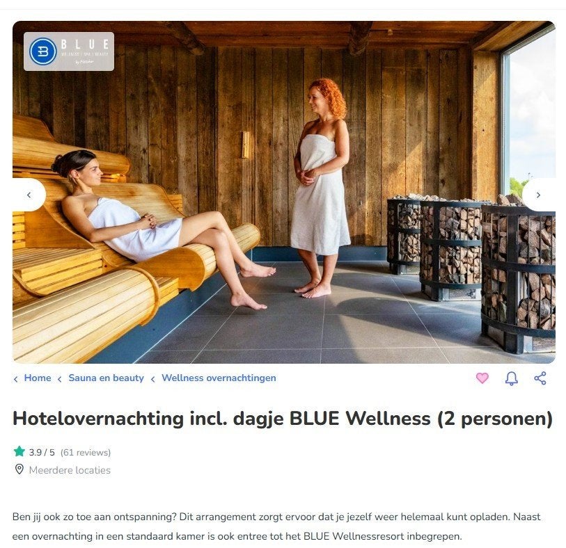 Wellnessarrangement, Tickets en Kaartjes, Twee personen