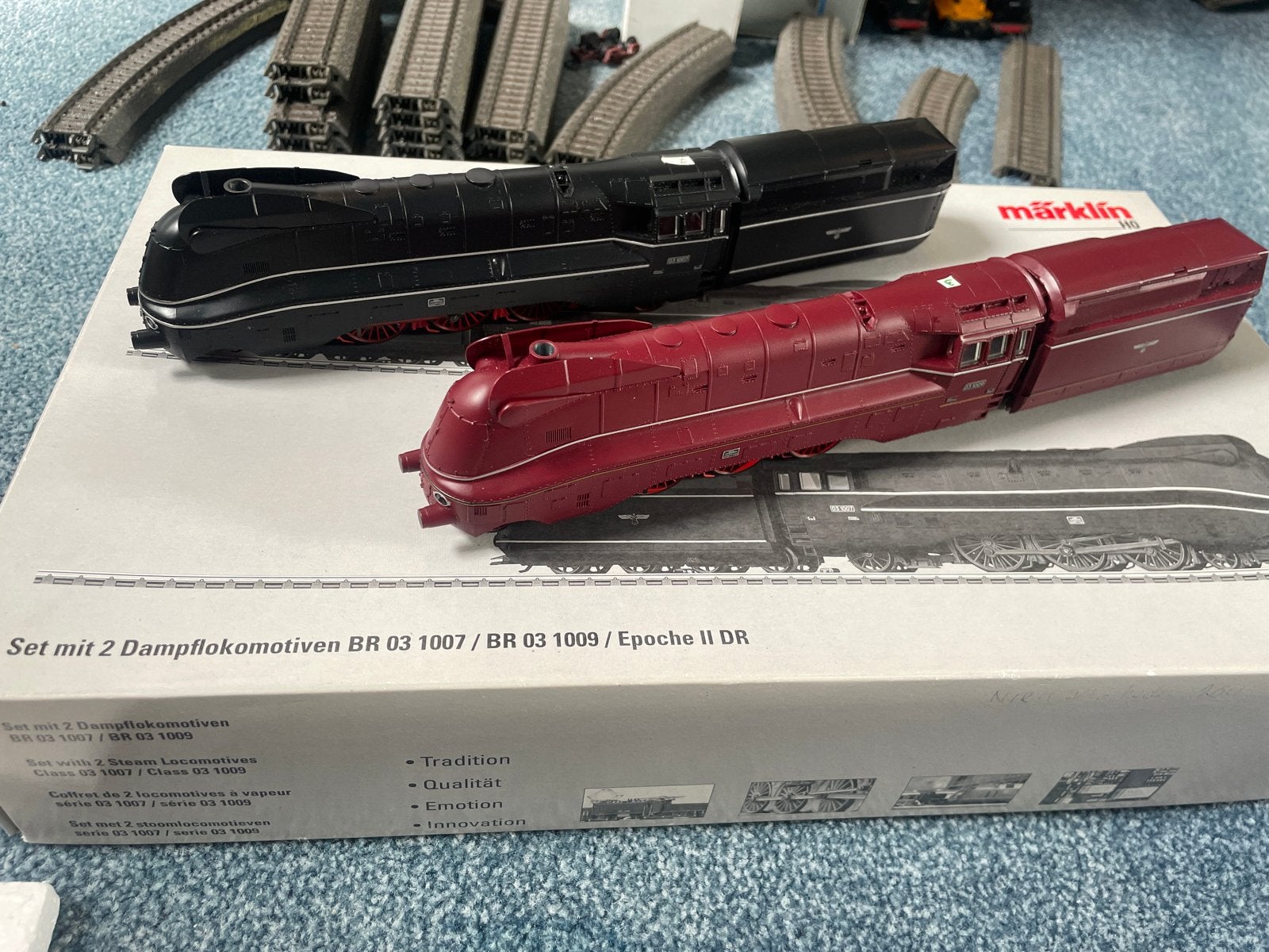 Märklin H0 Set met 2 Stoomlocomotieven BR 03 1007/1009, Wisselstroom, Locomotief, Nieuw, Ophalen of Verzenden
