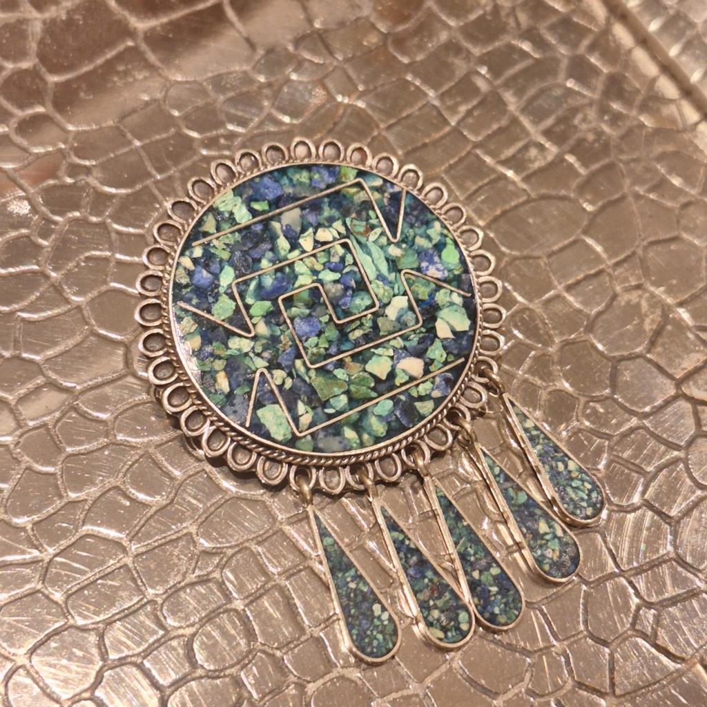 Broche hanger zilver Mexico, Ophalen, 4 tot 7 cm, Gebruikt, Zilver