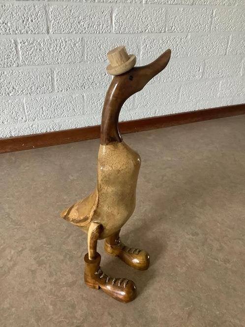 houten vogelstandbeeld eend beeld sculptuur kamerdecoratie, Antiek en Kunst, Curiosa en Brocante, Ophalen