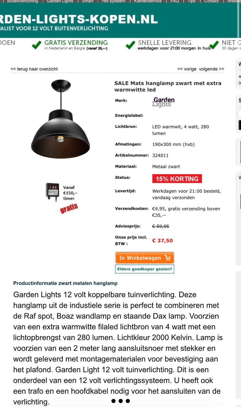 12v Garden lights   Mats  Lampen 2 stuks, Ophalen, Zo goed als nieuw