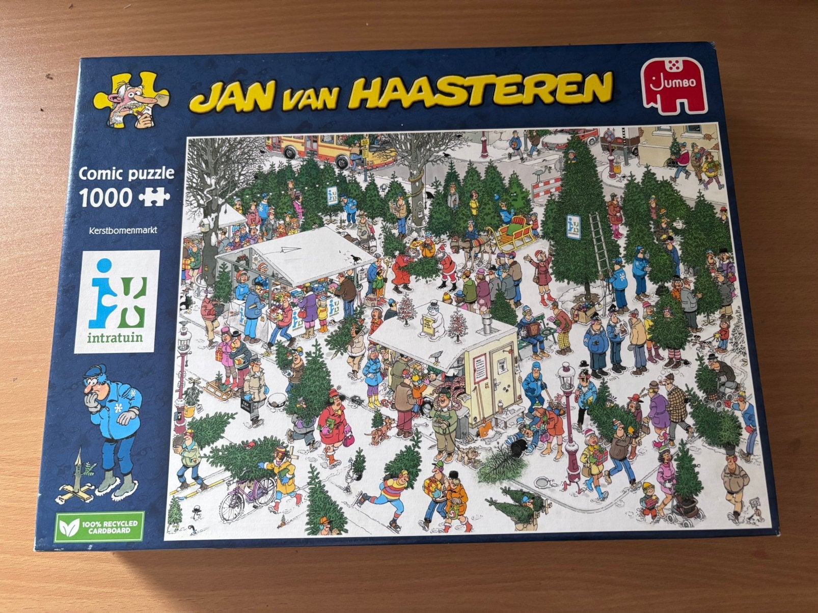 Jan van Haasteren 1000 stukjes “kerstbomenmarkt”, Hobby en Vrije tijd, Ophalen, 500 t/m 1500 stukjes, Zo goed als nieuw