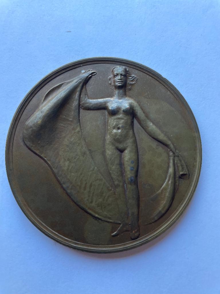 1945 Herkregen Vrijheid...VPK penning...65 mm., Postzegels en Munten, Penningen en Medailles, Verzenden, Brons, Nederland