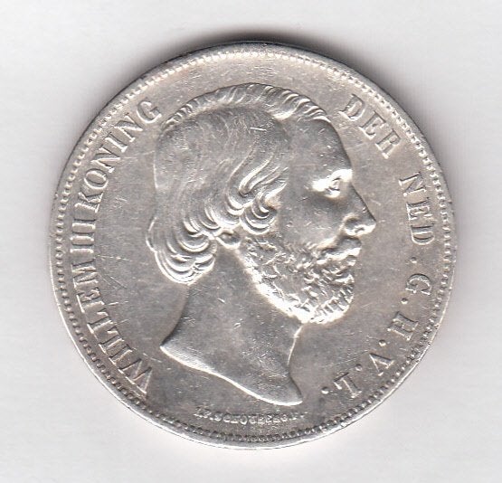 Willem III - 2 1/2 gulden 1858 - Sch.584, Postzegels en Munten, Munten | Nederland, Verzenden, Koning Willem III, 2½ gulden, Zilver