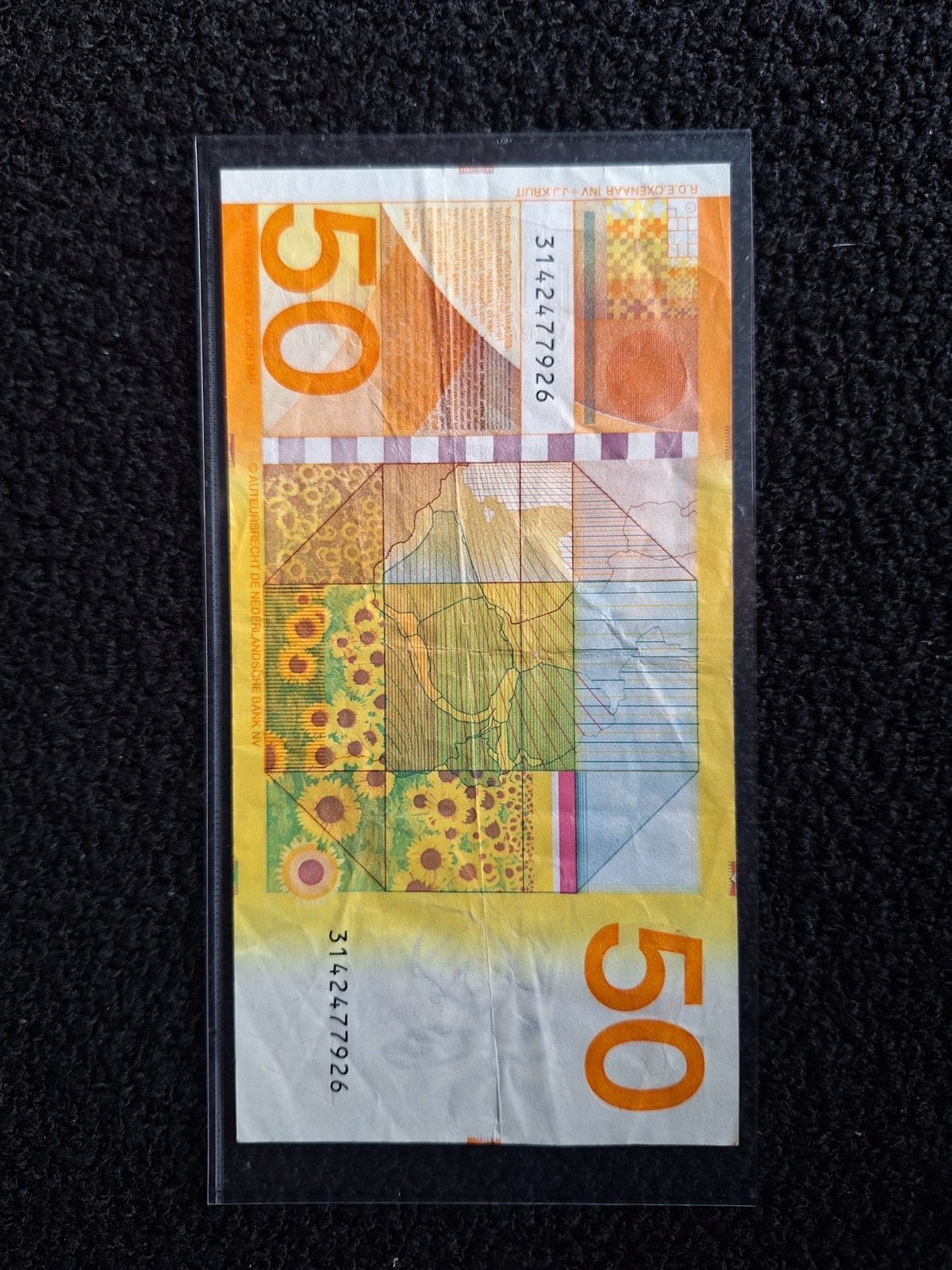 50 Gulden Zonnebloem biljet - Nederlands bankbiljet, Ophalen of Verzenden, 50 gulden, Los biljet