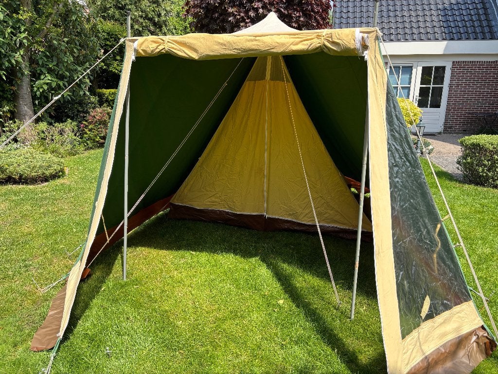 3 pers. tent met binnentent met vast grondzeil, Ophalen of Verzenden, Gebruikt, Tot en met 3