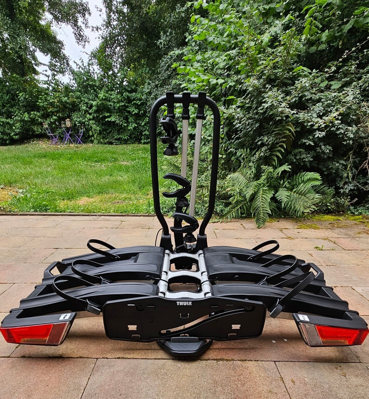 Thule EasyFold XT 3 934 fietsendrager + oprijplaat, Auto diversen, Fietsendragers, Ophalen of Verzenden
