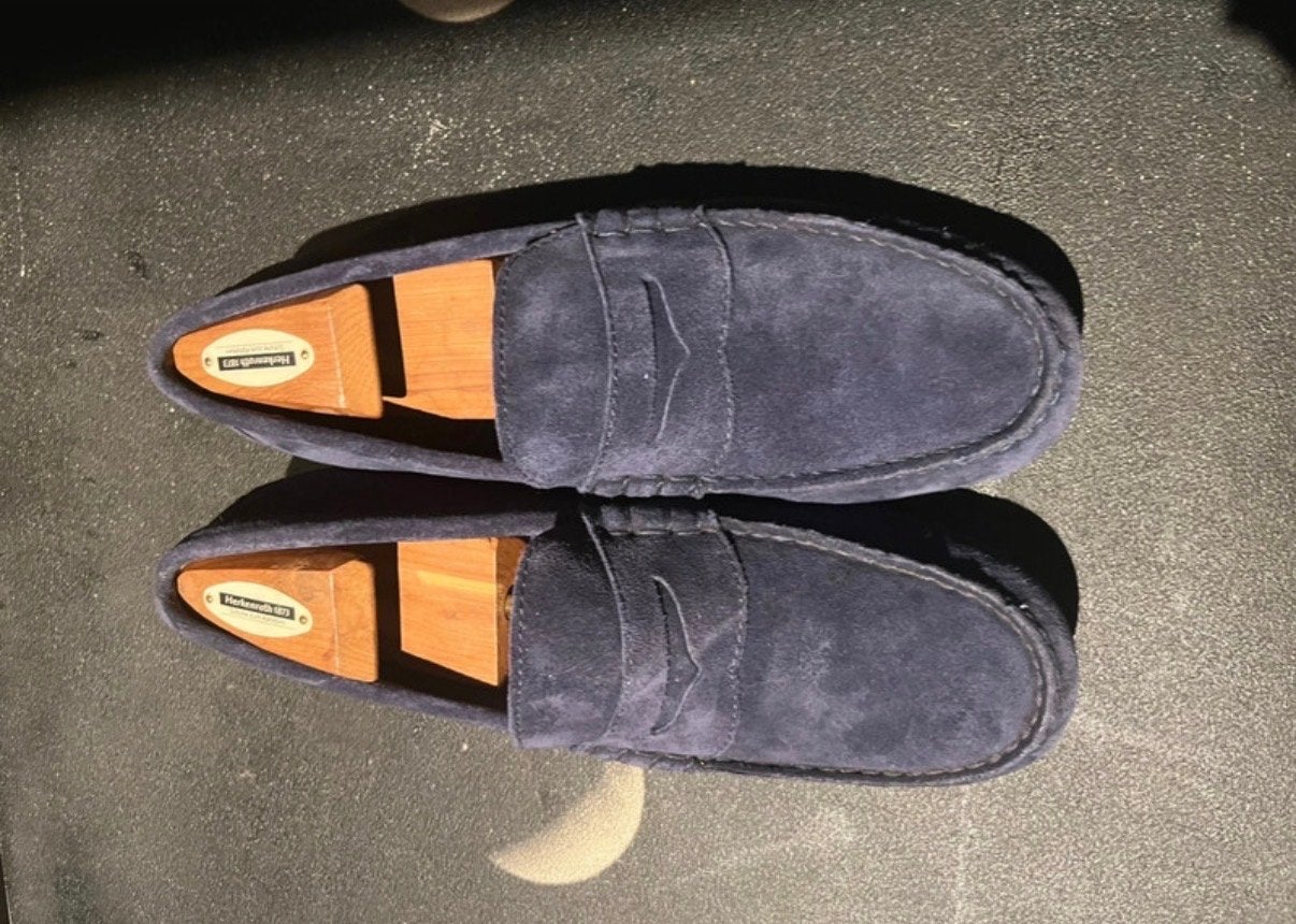 Polo Ralph Lauren Loafers - Donkerblauw Suède, Ophalen, Zo goed als nieuw, Blauw, Loafers