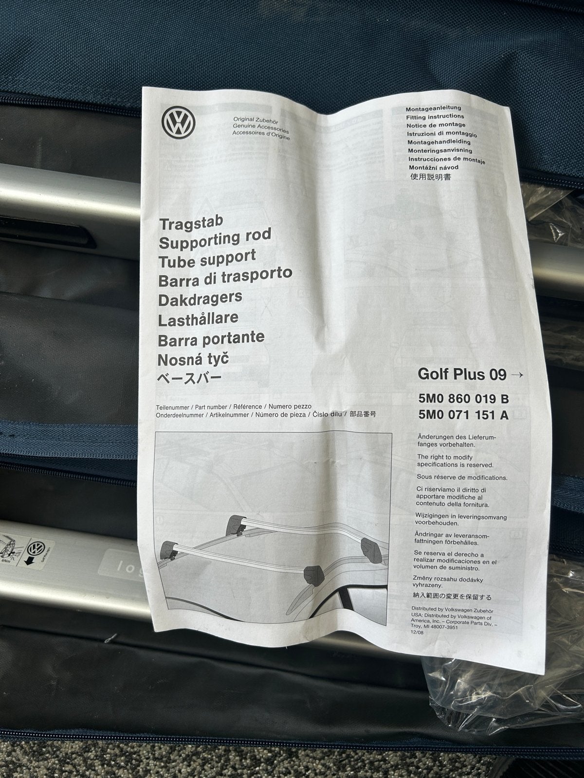 Volkswagen Golf Plus 09>> Dakdragers - Origineel VW, Ophalen, Zo goed als nieuw