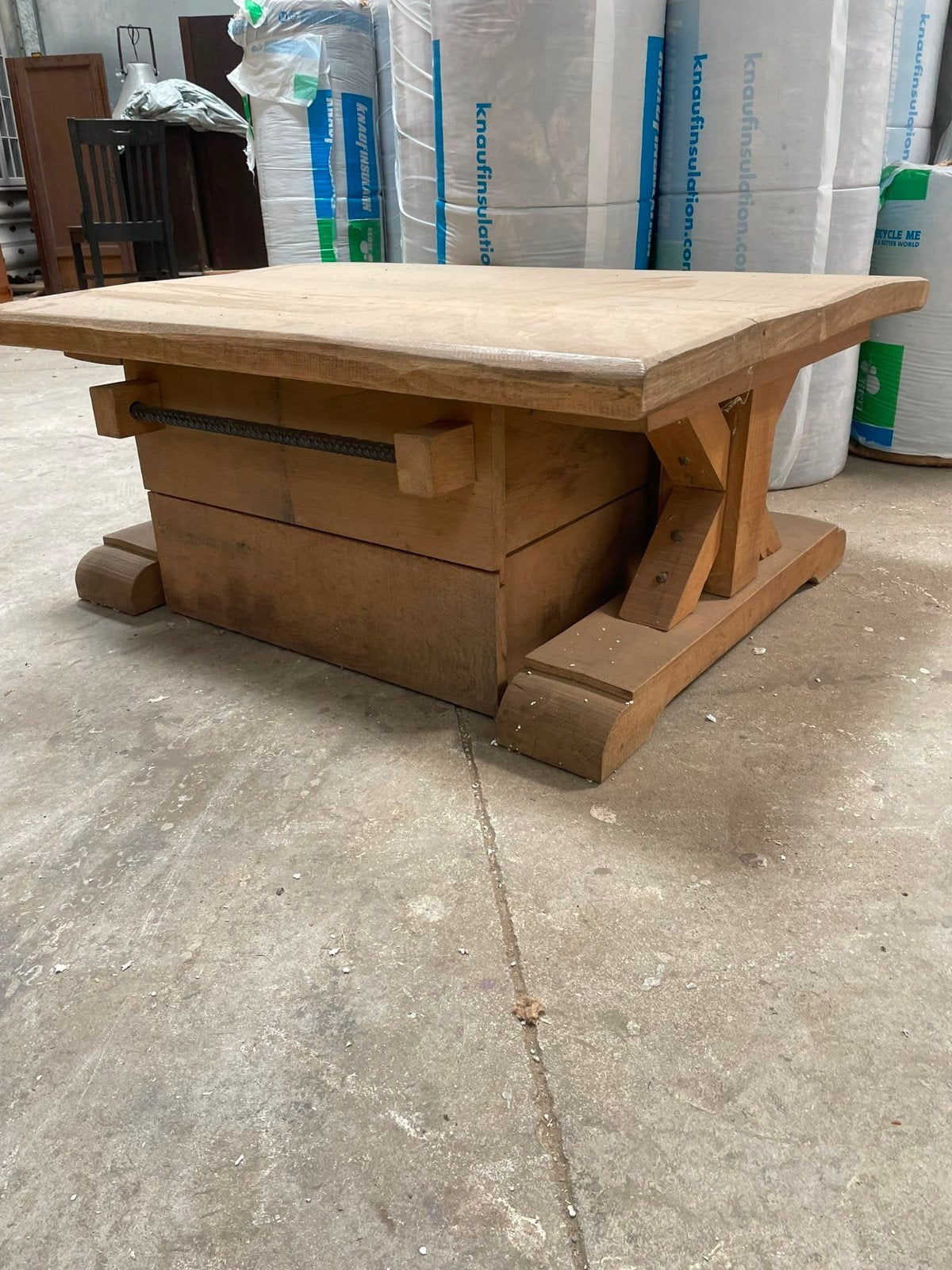 eiken salontafel met lade met 2 handvaten voor beide zijdes, Huis en Inrichting, Ophalen, 100 tot 150 cm, Eikenhout, 50 tot 100 cm