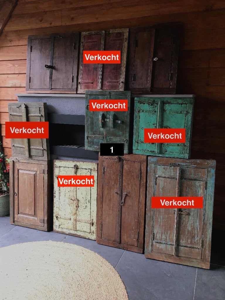 Indiase luik spiegel oud luik deur paneel india spiegel, Huis en Inrichting, Nieuw, Ophalen of Verzenden, https://verburgtvintage.nl/#contact