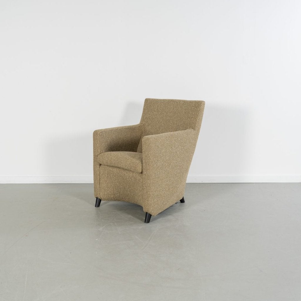 Leolux Dolcinea Fauteuil Beige Stof - Zwart, Huis en Inrichting, Fauteuils, Niet ingevuld, Zo goed als nieuw, Niet ingevuld, Niet ingevuld