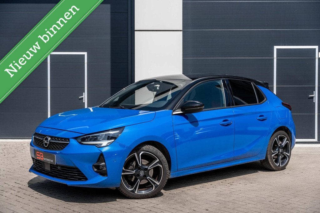 Opel Corsa 1.2 GS Line LED|Navi|Carplay|Camera|Dodehoek|VOL!, 1199 cc, 1133 kg, Blauw, Leder en Stof