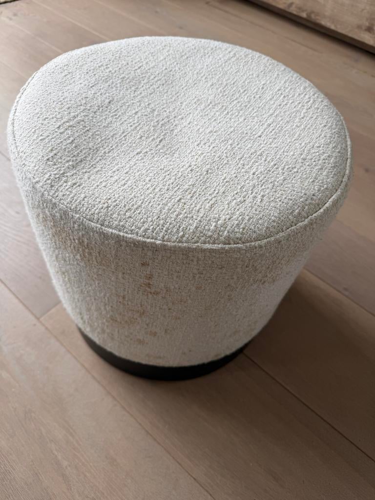 Westing Bouclé Poef, Huis en Inrichting, Banken | Voetenbanken en Poefen, Ophalen, Minder dan 50 cm, Gebruikt, Rond