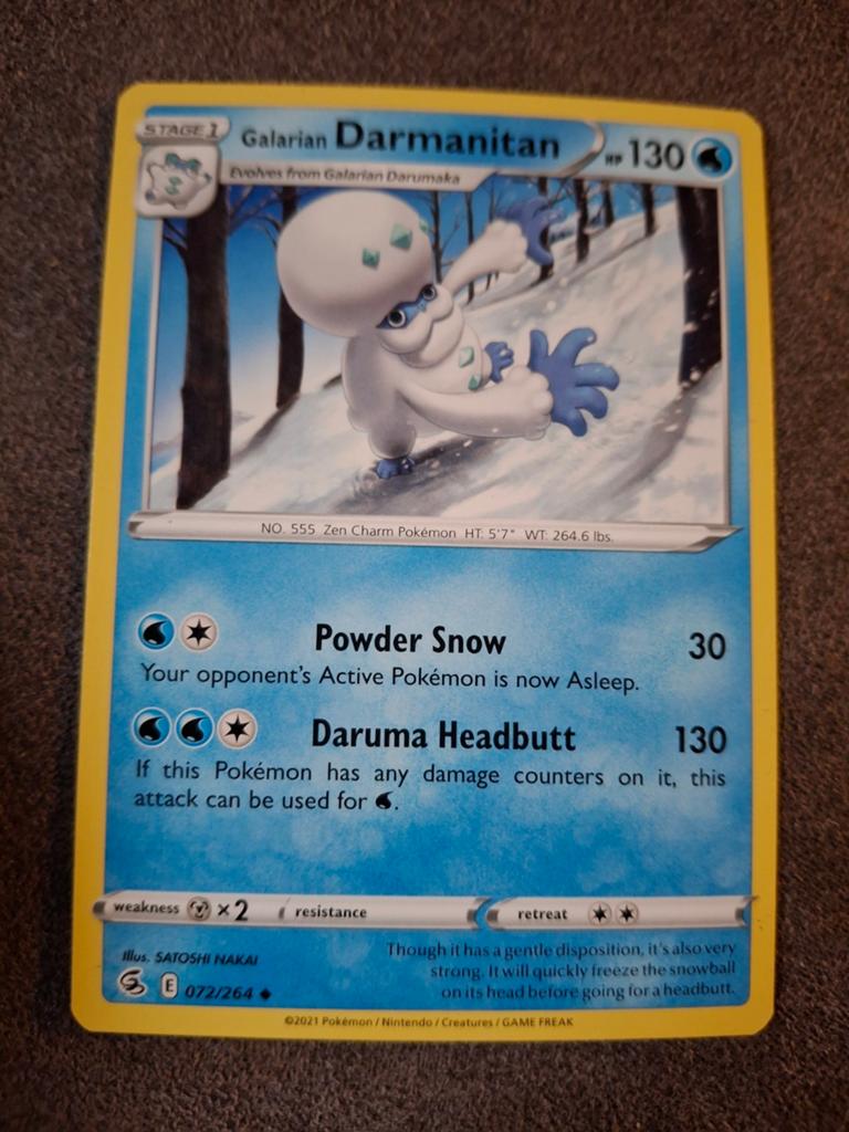 Pokémon Kaart: Galarian Darmanitan (072/264), Ophalen of Verzenden, Zo goed als nieuw, Losse kaart