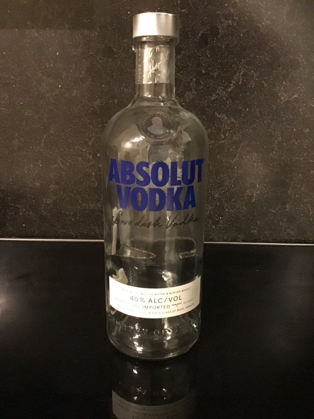 Lege Absolut Vodka fles - Decoratie / DIY, Ophalen of Verzenden, Gebruikt