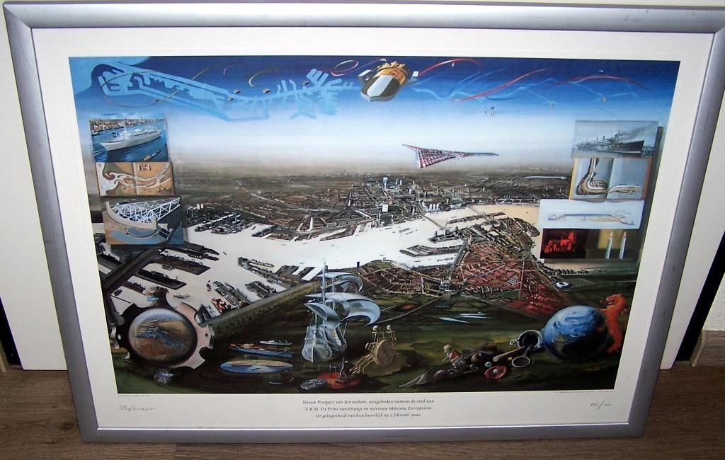 Olphaert den Otter-Zeefdruk - Nieuw Prospect van Rotterdam., Antiek en Kunst, Ophalen of Verzenden