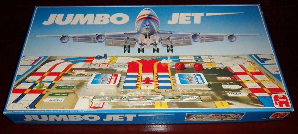 Jumbo Jet Spel (Jumbo) – Nostalgie in Lichtblauwe Doos!, Vijf spelers of meer, Ophalen of Verzenden, Gebruikt, Jumbo