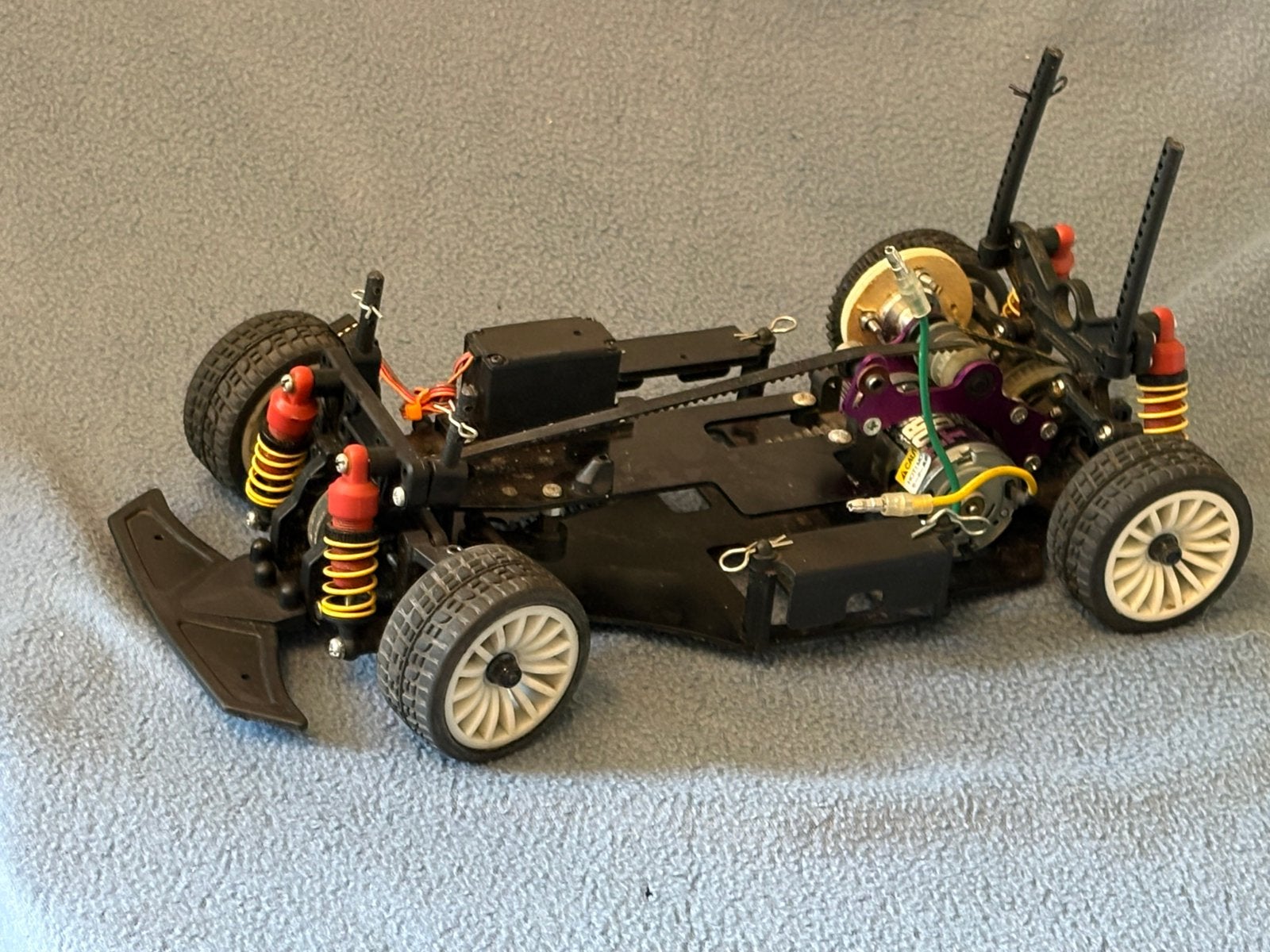 1:10 RC chassis 4WD-Tamiya Torque Tuned motor-metalen bodem, Ophalen of Verzenden, Gebruikt, Auto