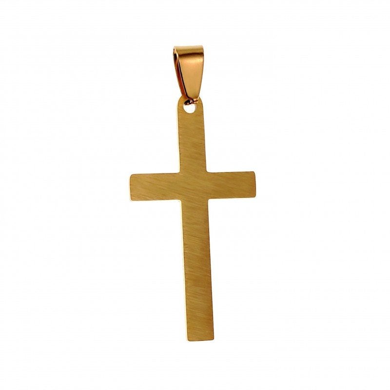 35mm x 18mm Kruis Hanger Unisex Verguld Geborsteld RVS Kruis, Overige materialen, Birgitta-Gracht 33, 6465 EL Kerkrade, Nederland