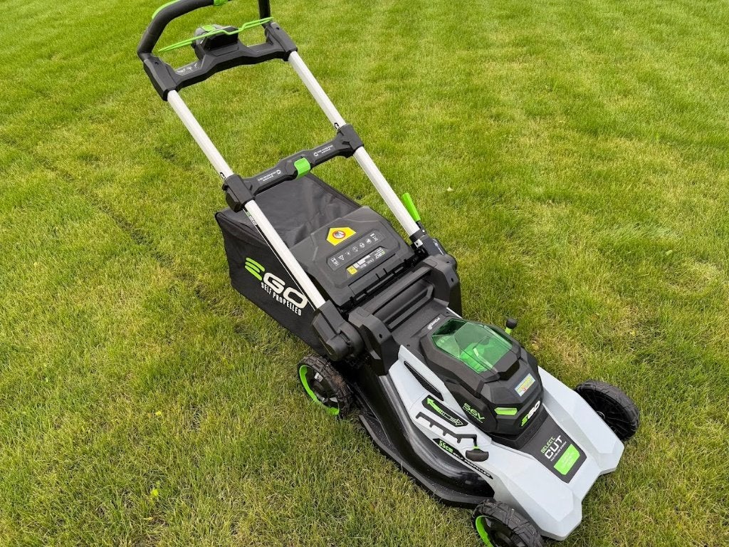 EGO POWER+ MOWER LM2230E-SP ACCU GAZONMAAIER, Tuin en Terras, Grasmaaiers, Ophalen, Cirkelmaaier, Versnellingen, Zo goed als nieuw