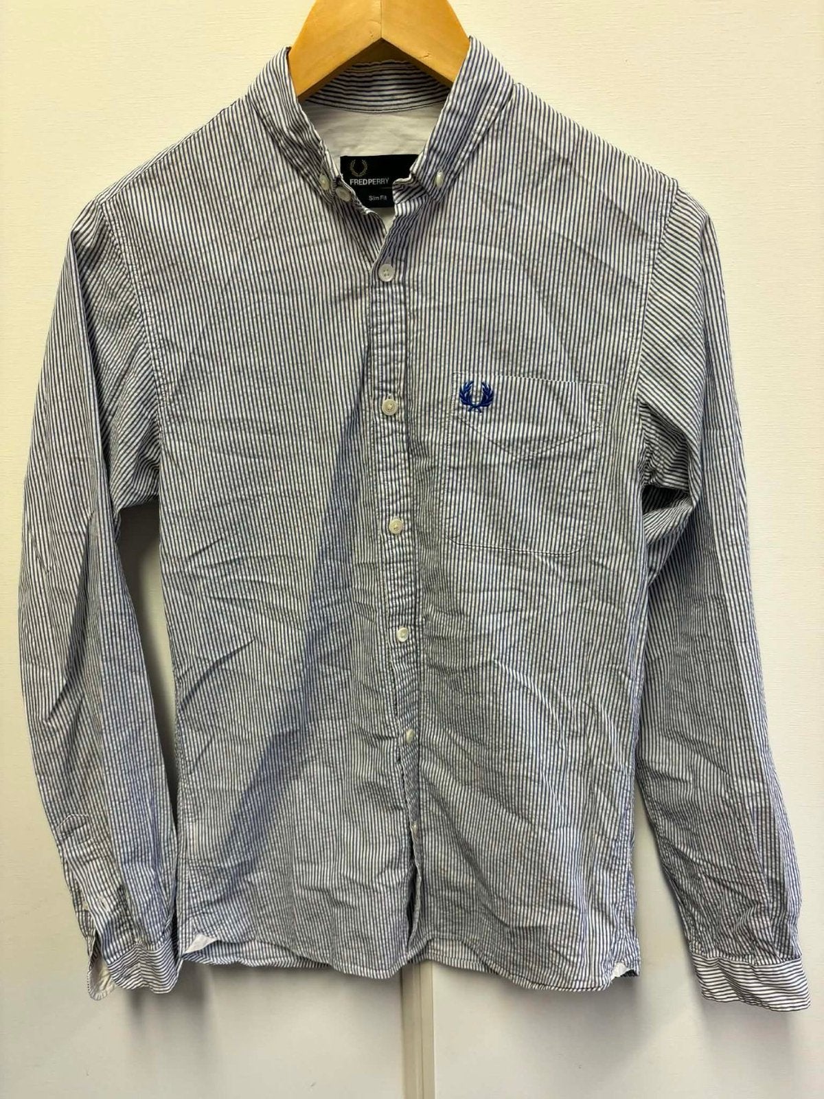 Fred Perry Slim Fit overhemd - XS, Ophalen of Verzenden, Gedragen, Blauw, Halswijdte 38 (S) of kleiner