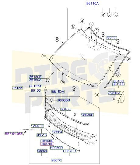 Kia Portier 4 deurs voor Kia Picanto (17-) 86180G6000 RESTPA