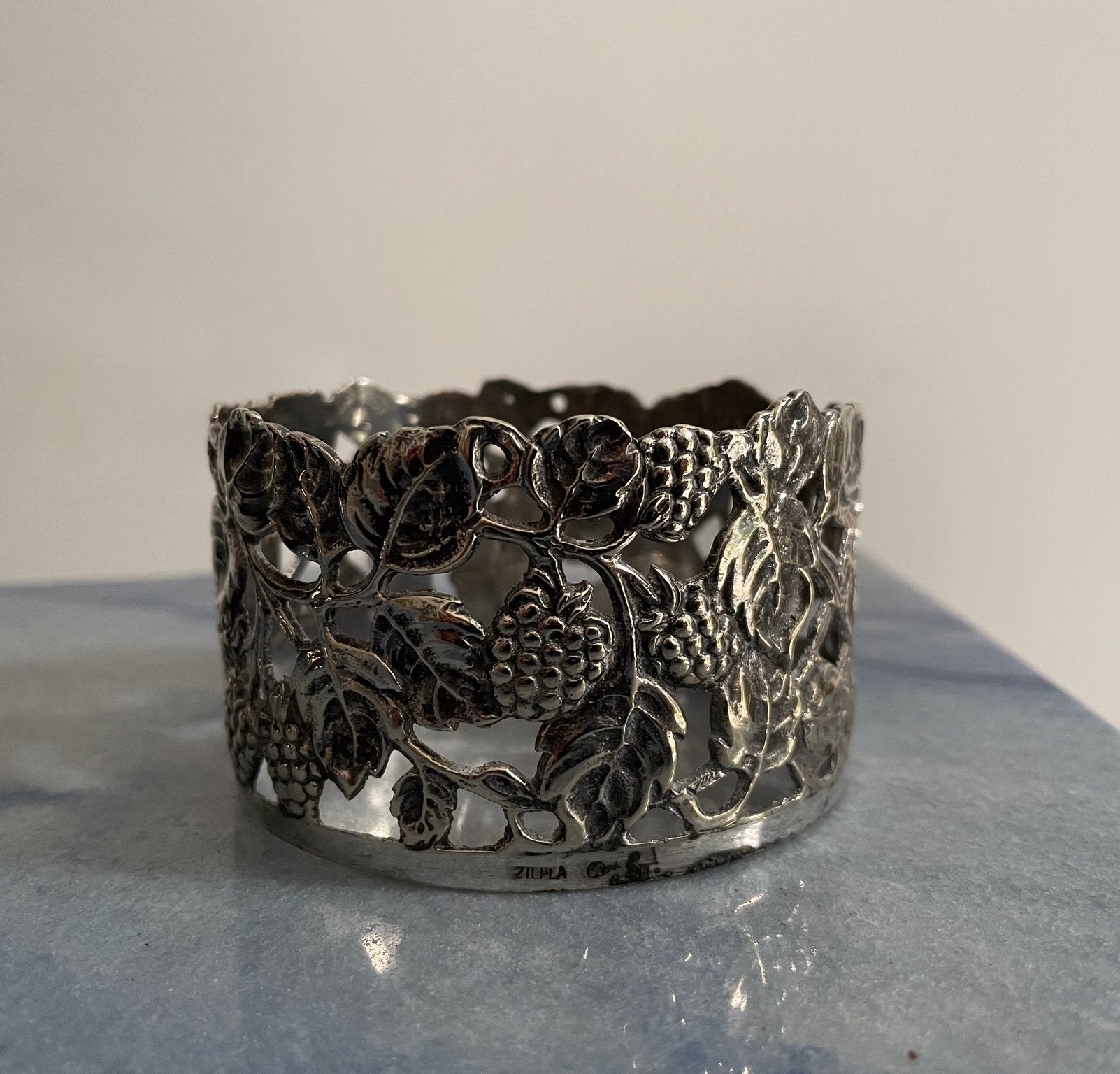 Vintage ZILPLA 90 verzilverde wijnfles houder gemerkt, Antiek en Kunst, Antiek | Goud en Zilver, Ophalen of Verzenden, Zilver