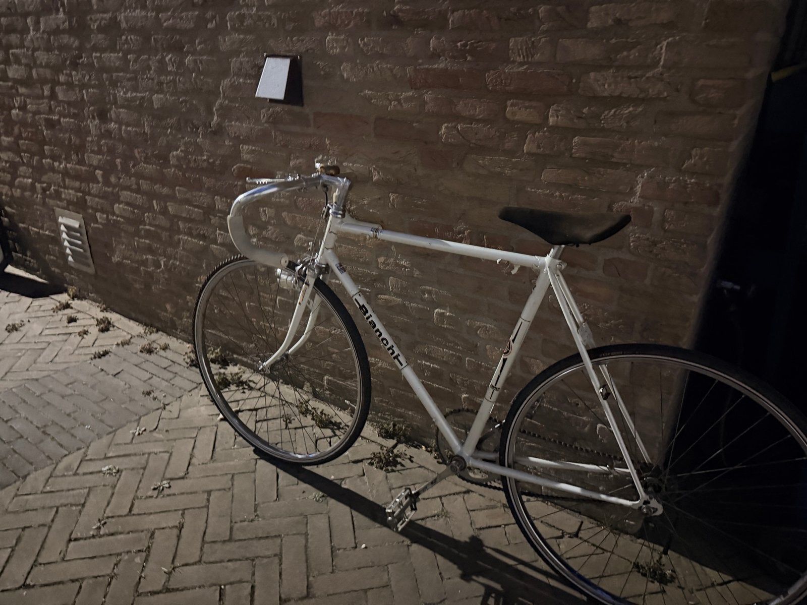 Bianchi single speed, Fietsen en Brommers, Fietsen | Racefietsen, Ophalen, Gebruikt, Staal, 53 tot 57 cm