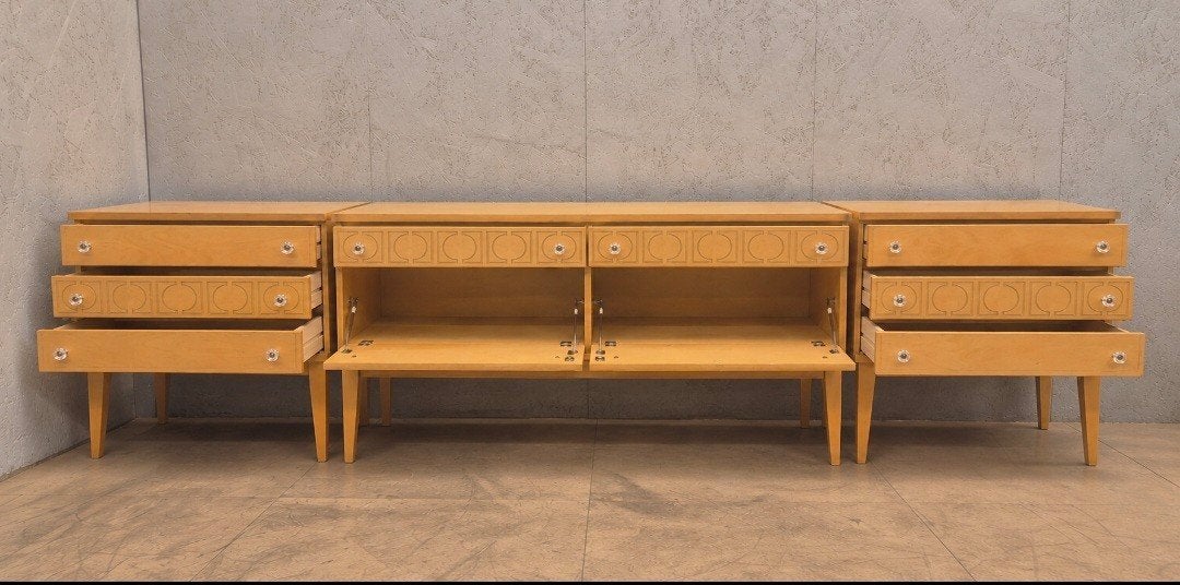 Driedelig vintage dressoir Modell 1400 jaren 60, Ophalen, Gebruikt, 200 cm of meer, Mid-century