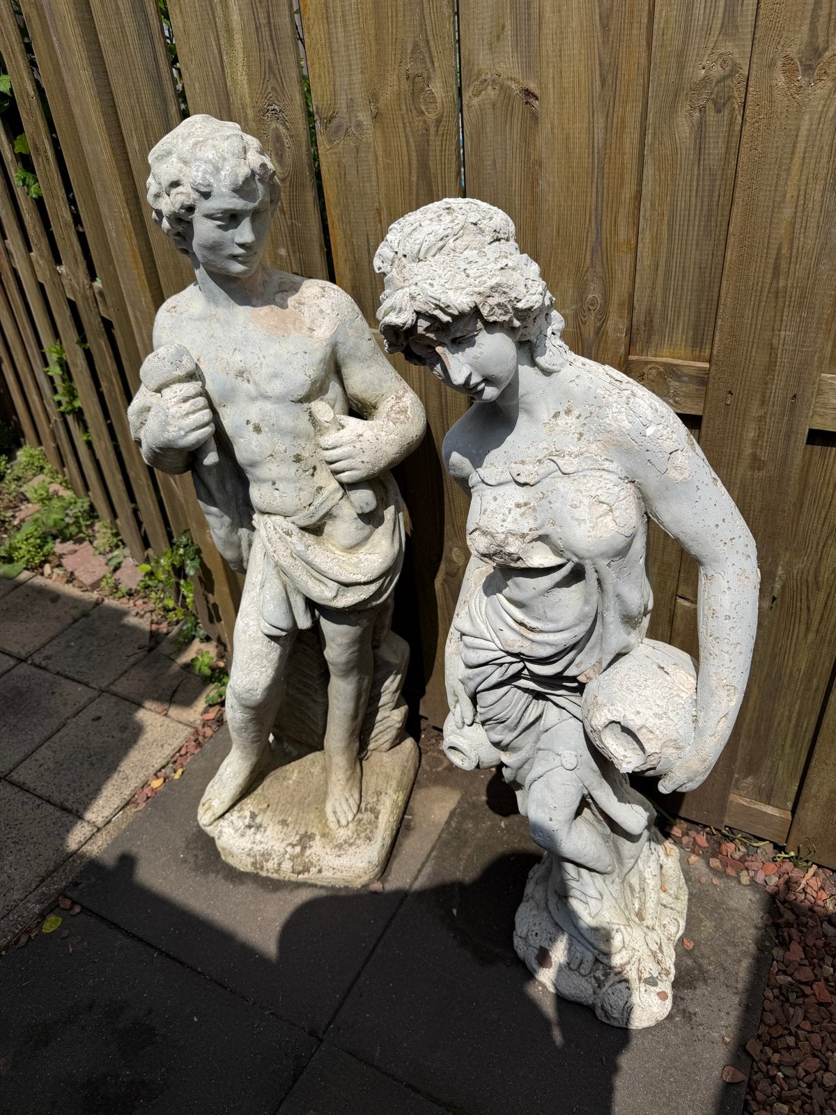 Decoratieve tuinbeelden: Man en Vrouw (set van 2), Ophalen, Gebruikt