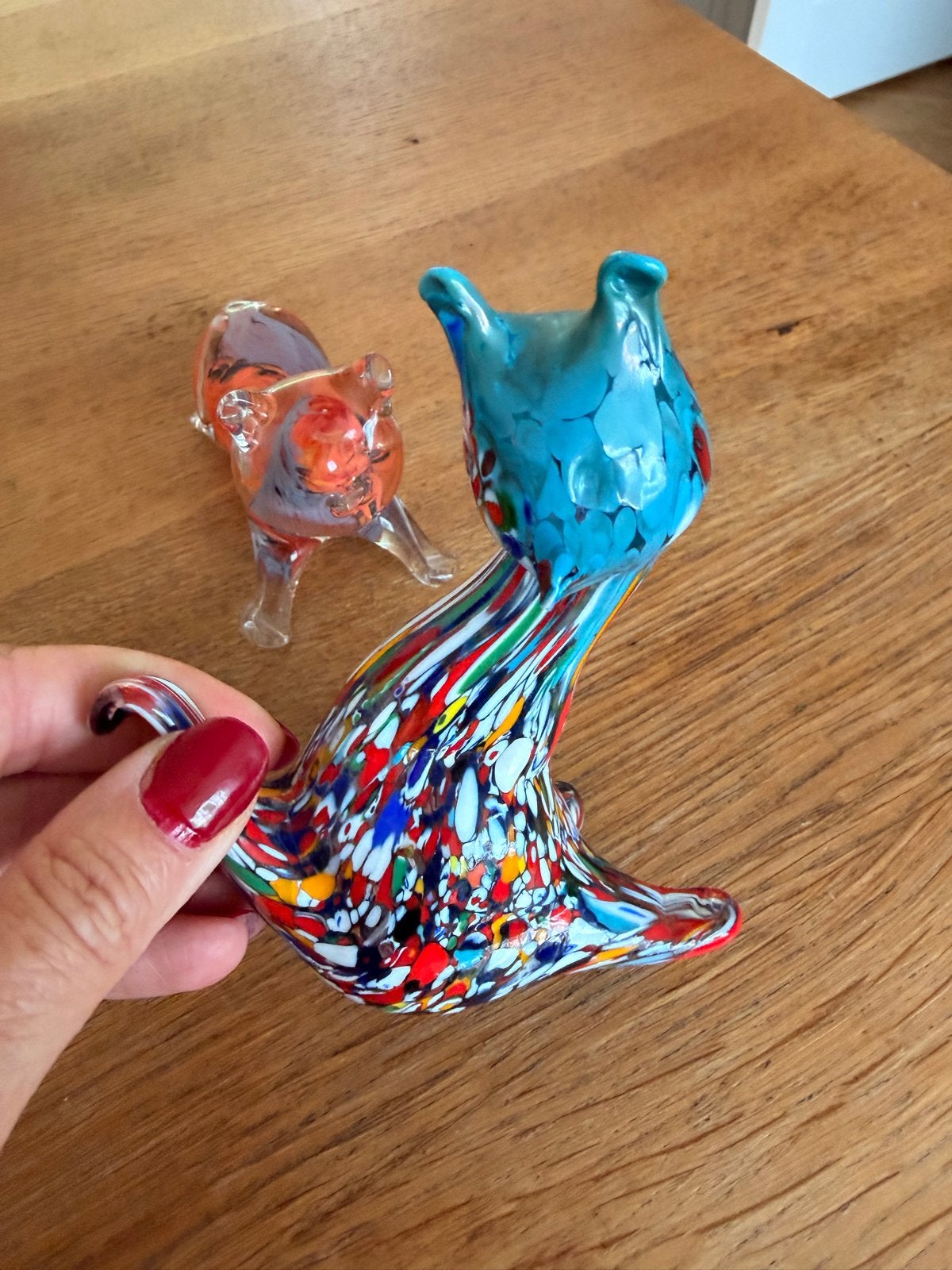 Vintage glazen figuurtjes: kleurrijke katten, Ophalen of Verzenden