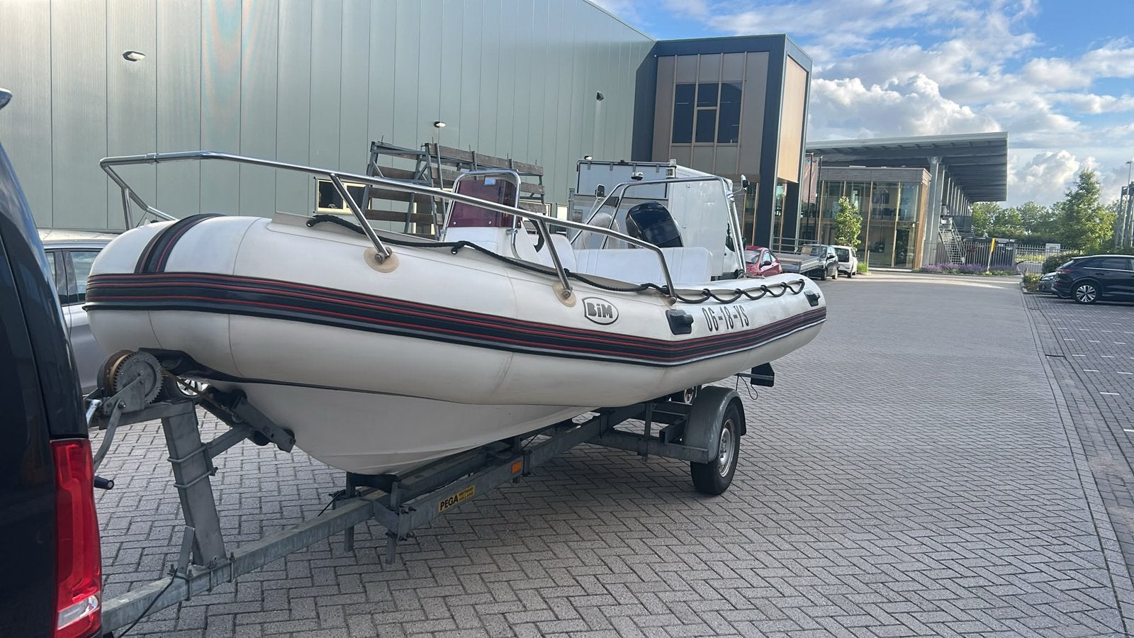 Bim580 hypalon rib met Mercury 60 pk 341 uur op pega trailer, Watersport en Boten, 3 m, 60 pk, Afdekzeil, Ophalen of Verzenden