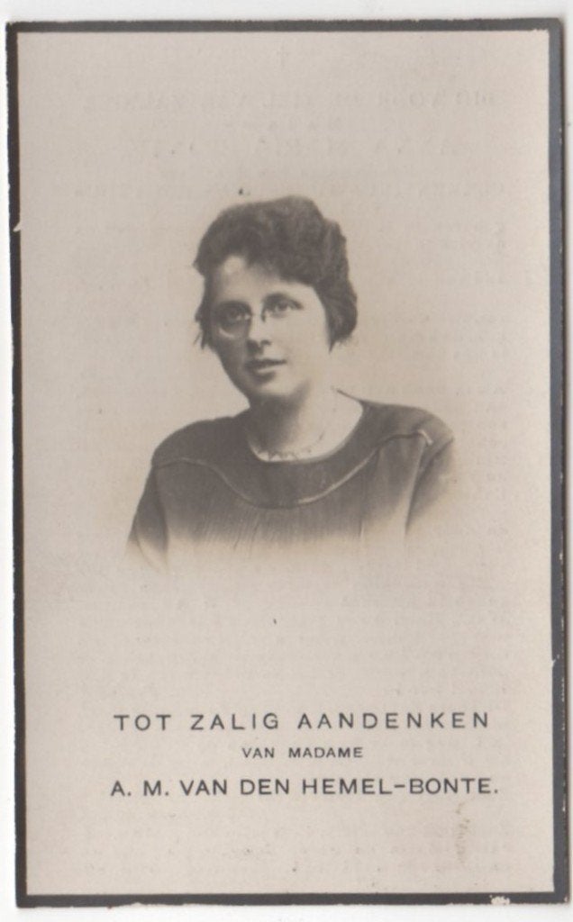 Anna Maria Bonte 1898 Rilland-Bath + 1927 Sluiskil, 28 jaar, Verzenden