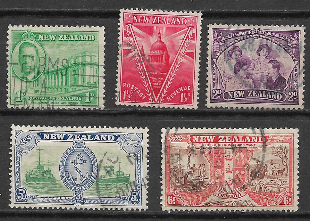 New Zealand 1946 Overwinningsuitgifte, Verzenden, Gestempeld