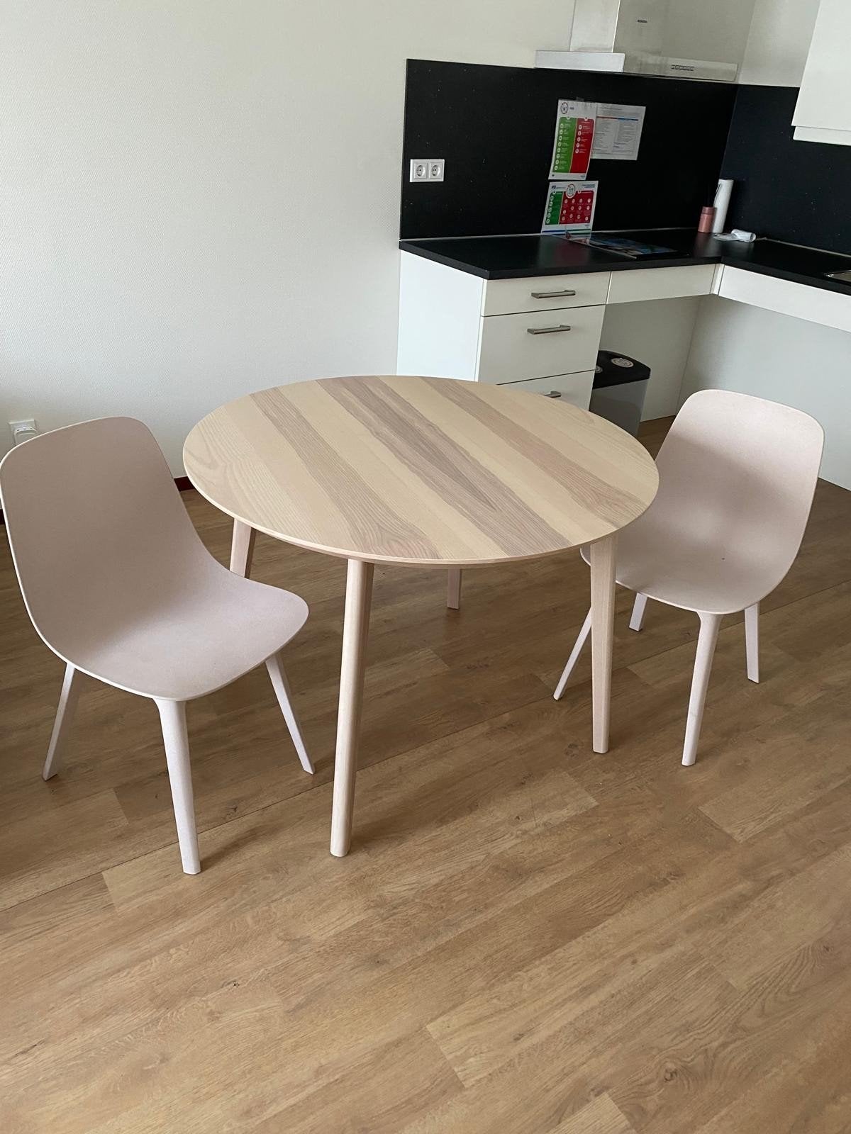 Stijlvolle ronde eettafel met twee stoelen, Ophalen, 50 tot 100 cm, Modern, Scandinavisch, Rond