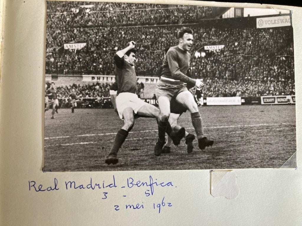 Foto kaart Real Madrid - Benfica Finale Europa Cup 1962, Verzenden, Gebruikt, Buitenlandse clubs, Poster, Plaatje of Sticker