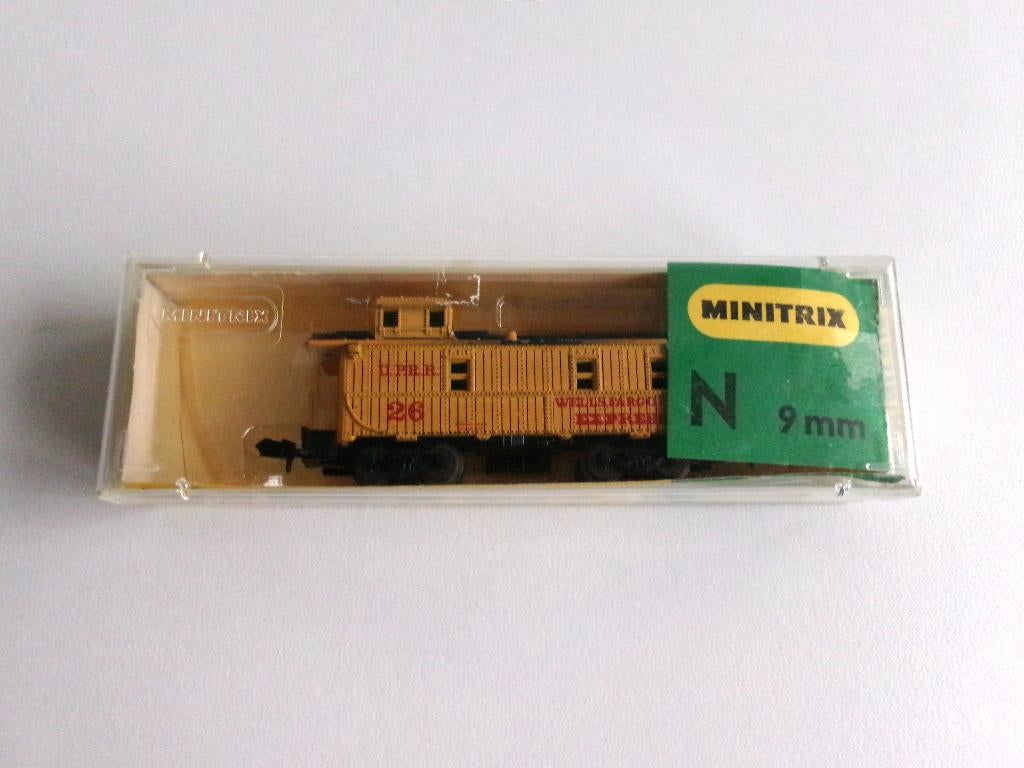 Minitrix 51 3275 00 Caboose Wellsfargo & Co (niet compleet), Gebruikt, Gelijkstroom, Trix, Wagon