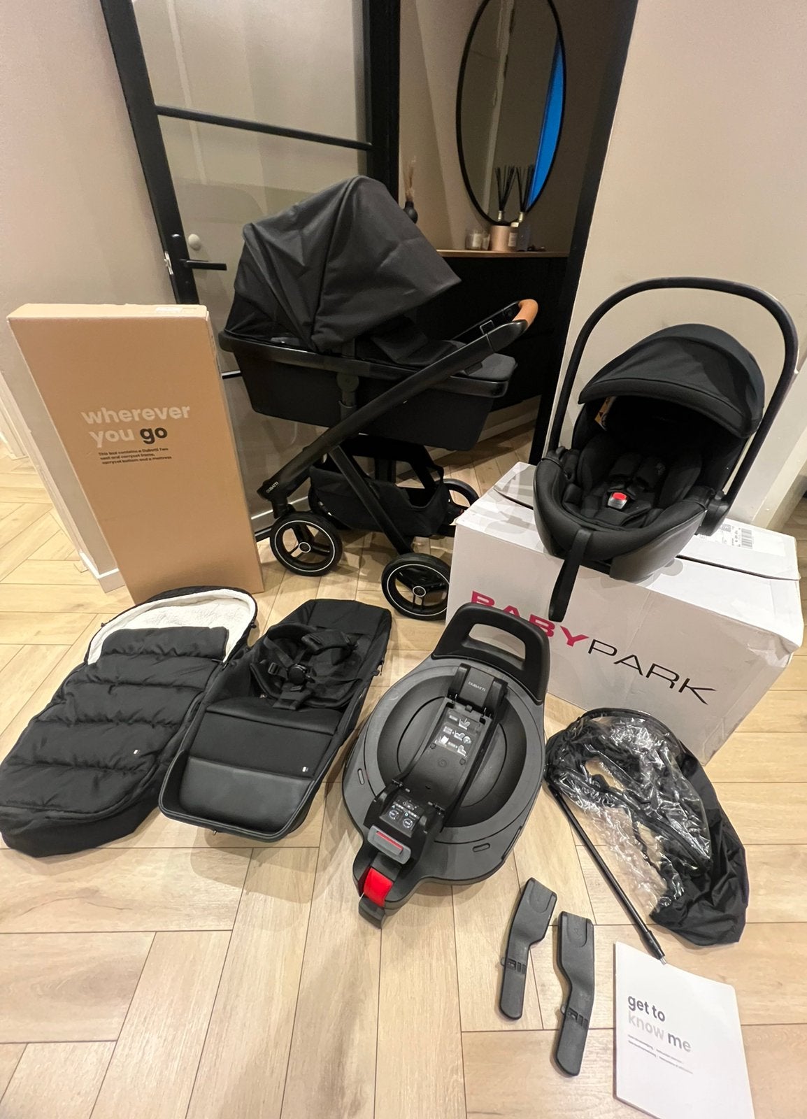 Dubatti two kinderwagen met autostoelZ+base draaibare, Ophalen, Zo goed als nieuw, Overige merken
