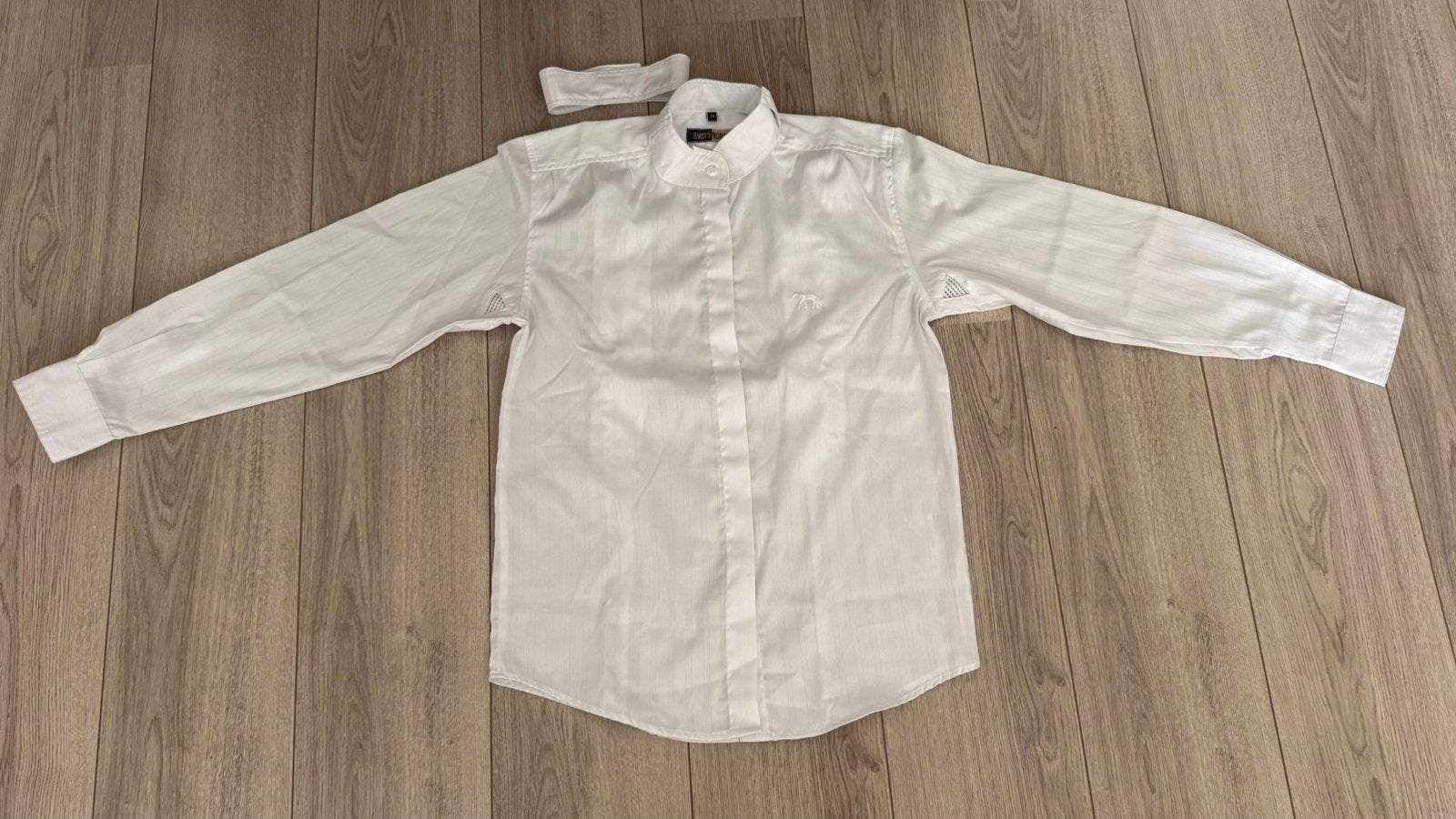 Wedstrijdblouse en plastron met speld, Dressuur, Ophalen of Verzenden, Zo goed als nieuw, Harry's Horse