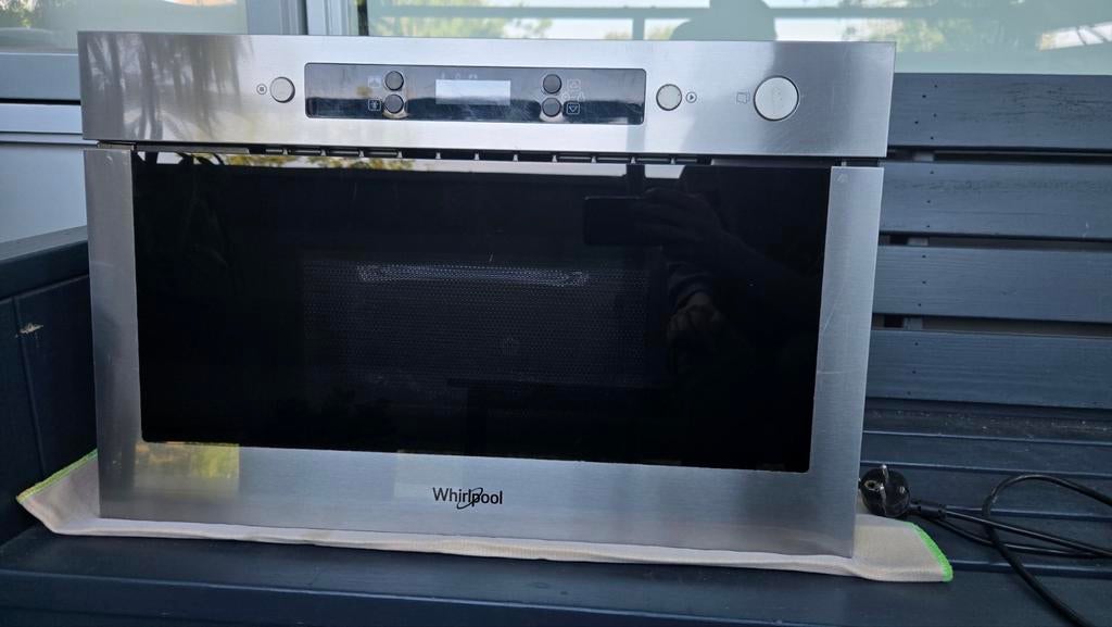 Whirlpool inbouw magnetron - AMW 423/IX, Ophalen of Verzenden, Inbouw, Draaiplateau, 45 tot 60 cm