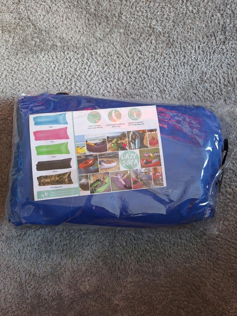 Lazy sofa opblaasbaar bed, Ophalen of Verzenden, Nieuw, Blauw, Overige typen
