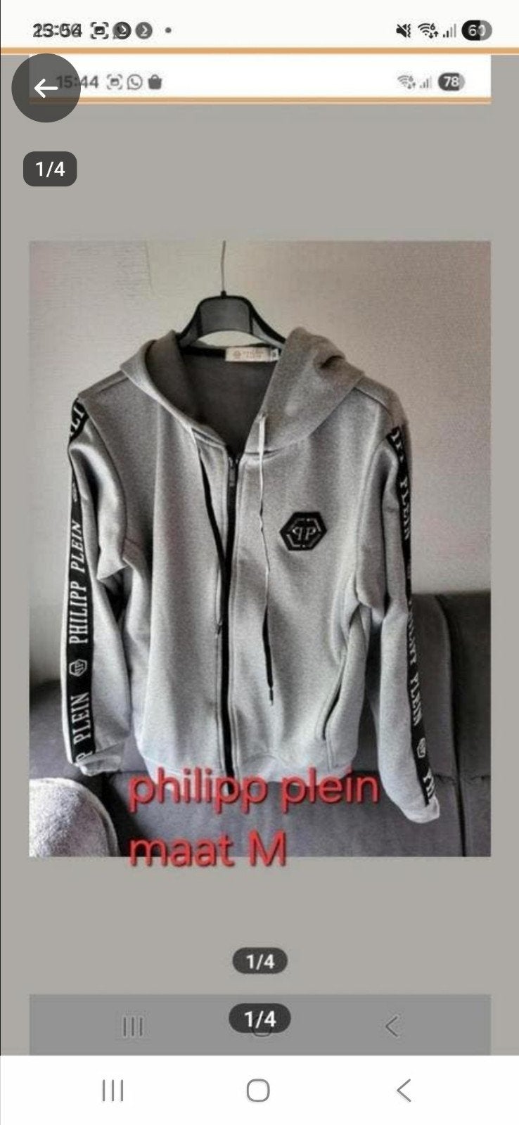 philipp plein vest maat M €70, Kleding | Heren, Ophalen of Verzenden, Zo goed als nieuw, Zwart